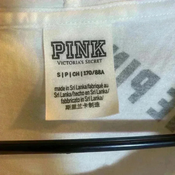 PINK Victoria’s Secret Hoodie in black & white. Women’s S/P - Picture 3 of 5
